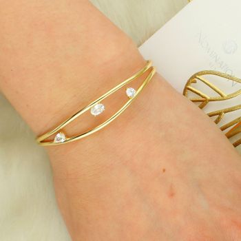 Srebrna bransoletka sztywna z 3 cyrkoniami ✨ Regulowana i elegancka biżuteria damska, idealna na prezent i do codziennych stylizacji (2).jpg